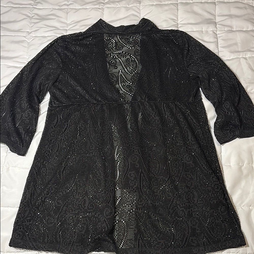 Black Tie Front 3/4 Sleeve Swim
Cover Up - Picture 7 of 8